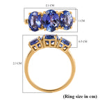 14K Yellow Gold AAA Tanzanite & Diamond Trilogy Ring 4.69 Ct._7974996_6
