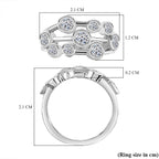 Luxuriant Lab Grown Diamond (SI-GH) Bubble Ring in Rhodium Overlay Sterling Silver 1.00 Ct.