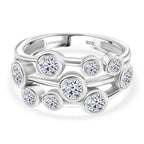 Luxuriant Lab Grown Diamond (SI/GH) Bubble Ring in Rhodium Overlay Sterling Silver 1.00 Ct._7975520