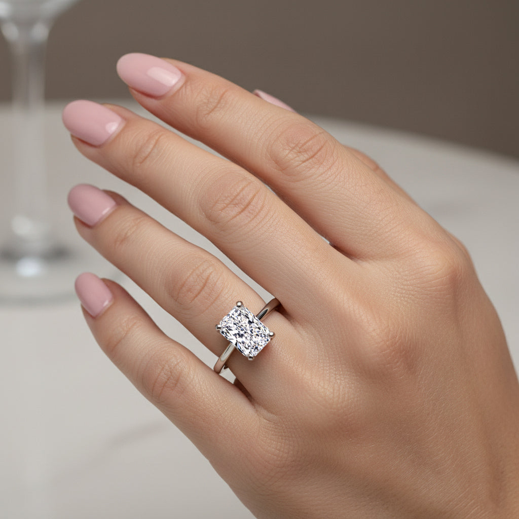 LUXURIANT 2 Ct. Lab Grown Diamond Radiant-Cut Solitaire Ring in 950 Platinum SGL Certified 7975880 2