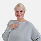 Tamsy Boat Neck Batwing Sleeve Jumper (One Size 8-18) - Light Grey_7976394_5