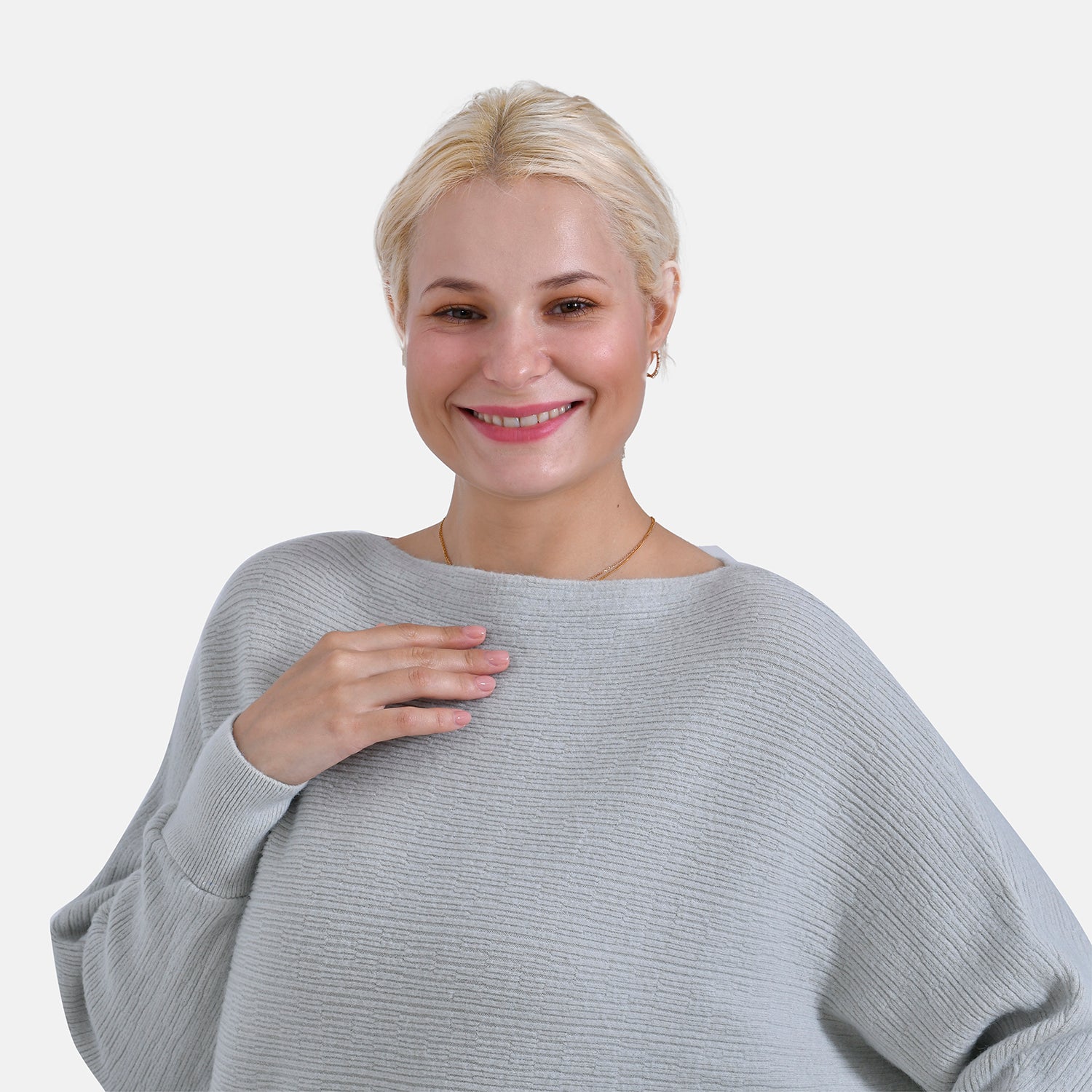 Tamsy Boat Neck Batwing Sleeve Jumper (One Size 8-18) - Light Grey V32531648 6