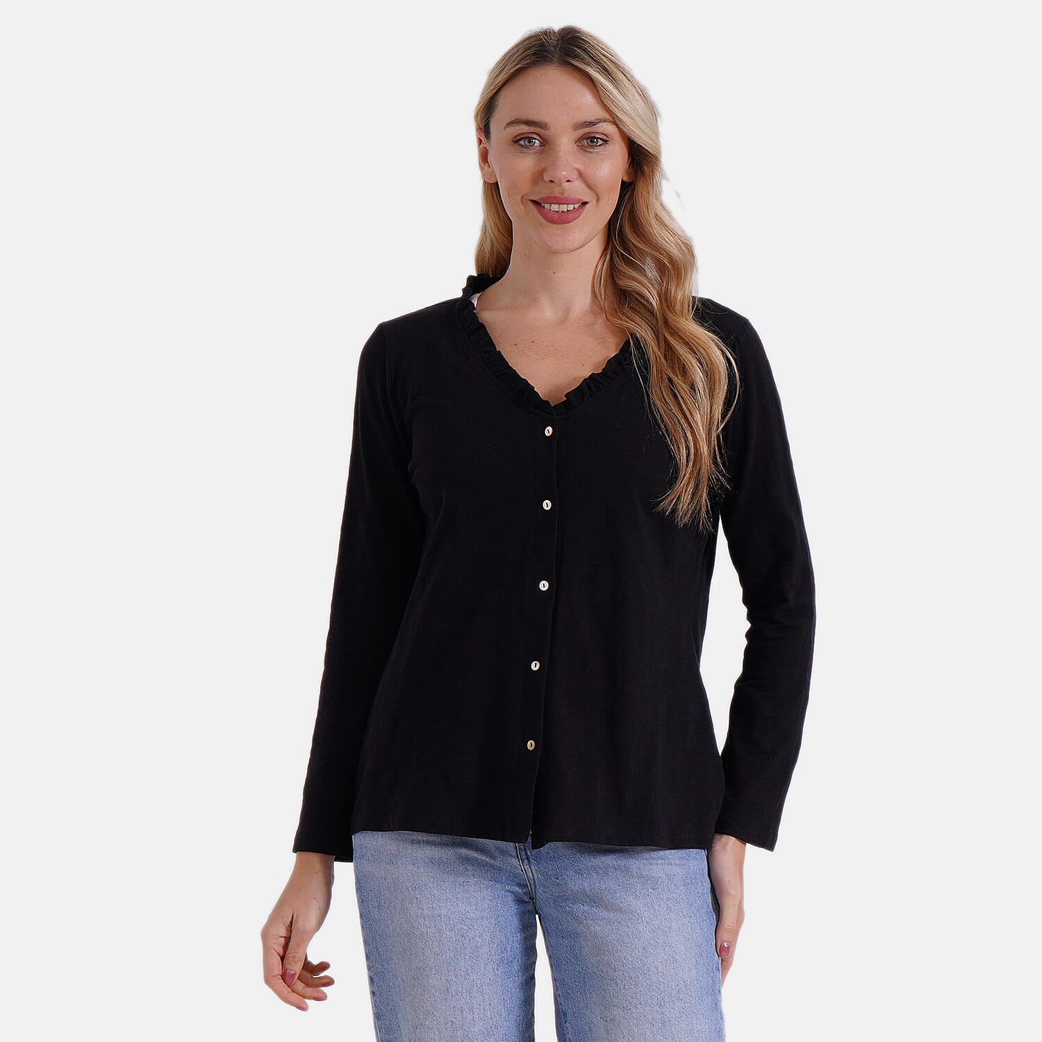 La Marey Pure Cotton Button Up Frill Collar Shirt V32529132 0