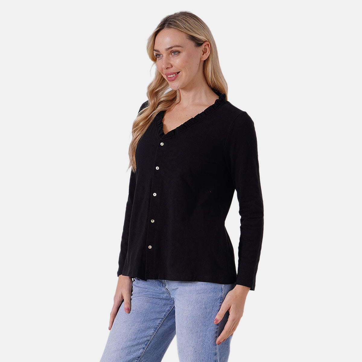 La Marey Pure Cotton Button Up Frill Collar Shirt V32529132 3