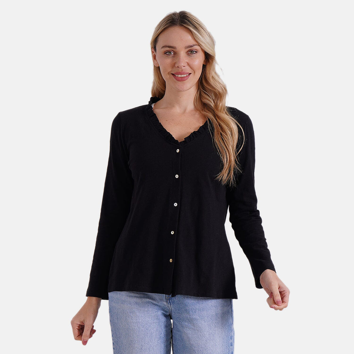 La Marey Pure Cotton Button Up Frill Collar Shirt V32529132 4