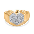GP Amore Collection - White Diamond & Blue Sapphire Cluster Ring in 18K Vermeil Yellow Gold Plated Sterling Silver_7977028
