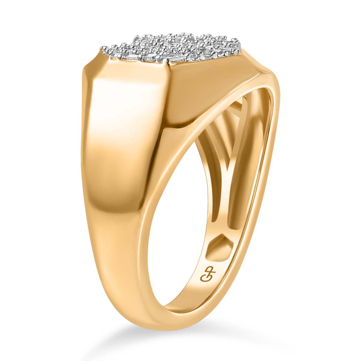 GP Amore Collection - White Diamond Cluster Ring in 18K Vermeil Yellow Gold Plated Sterling Silver 7977028 3
