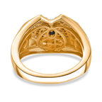 GP Amore Collection - White Diamond & Blue Sapphire Cluster Ring in 18K Vermeil Yellow Gold Plated Sterling Silver_7977028_4