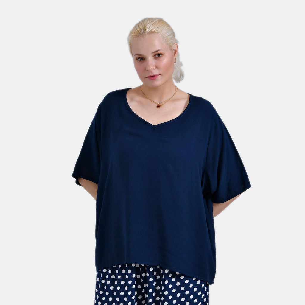 La Marey Relaxed Fit Polka Dot Loungewear Co-ords Set (Size 12 to 14) - Navy_7977038_1