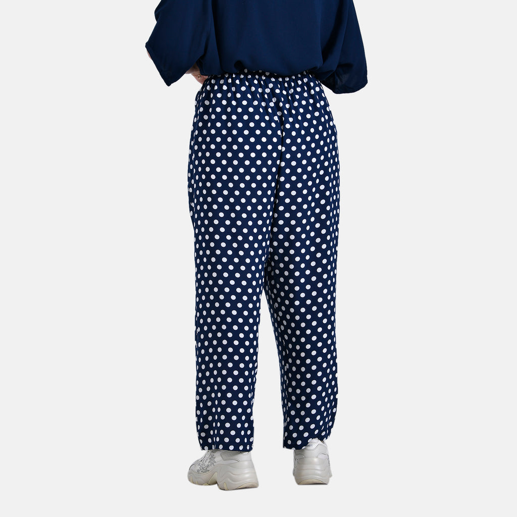 La Marey Relaxed Fit Polka Dot Loungewear Co-ords Set (Size 12 to 14) - Navy_7977038_5
