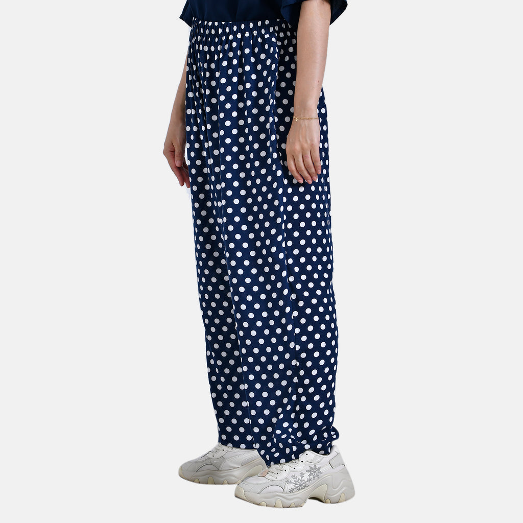 La Marey Relaxed Fit Polka Dot Loungewear Co-ords Set (Size 12 to 14) - Navy_7977038_6