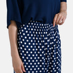 La Marey Relaxed Fit Polka Dot Loungewear Co-ords Set (Size 12 to 14) - Navy_7977038_7