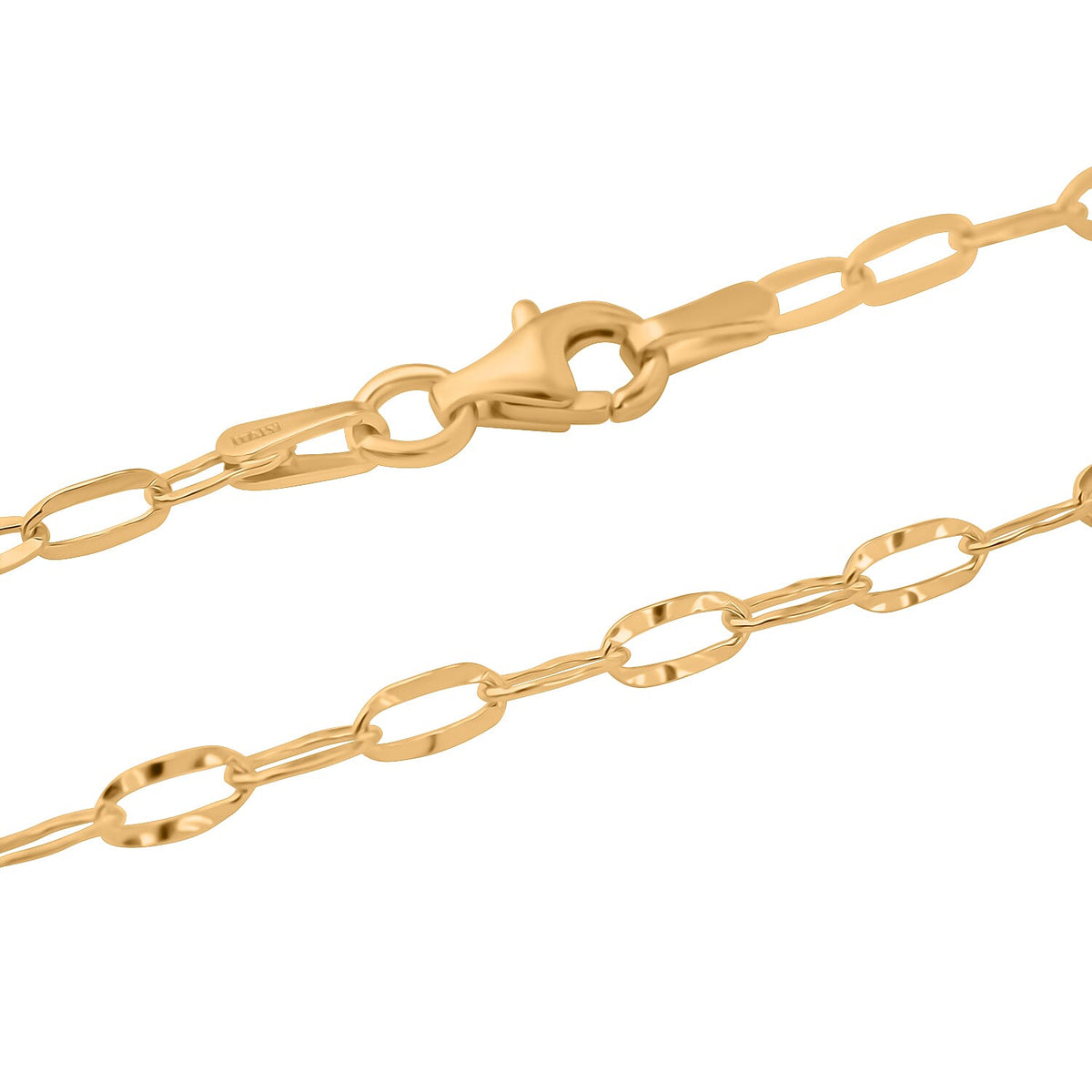 NY Close Out- Gold Overlay Sterling Silver Link Chain with Lobster Clasp 20 Inch 7977138 2