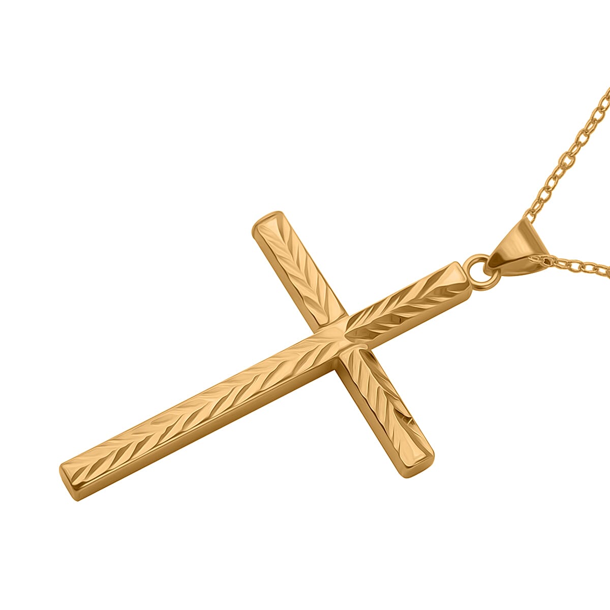 Gold Plated Sterling Silver Cross Pendant With Chain 7977143 2