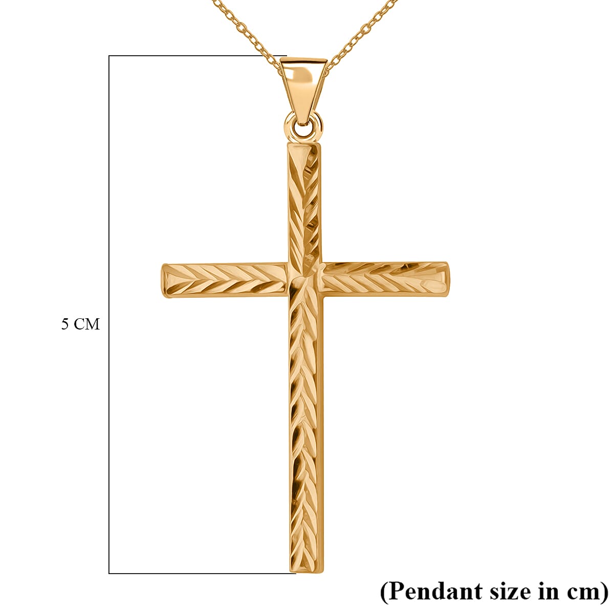 Gold Plated Sterling Silver Cross Pendant With Chain 7977143 3