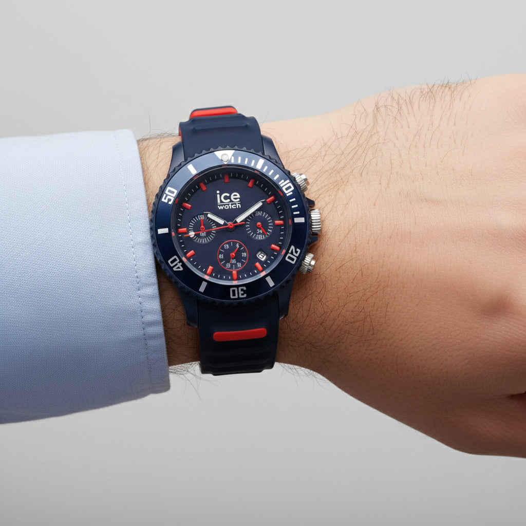 Ice Watch Dark Blue and Red Chronograph Watch 7977178 2
