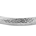 Diamond Cut Openable Bangle in Rhodium Overlay Sterling Silver