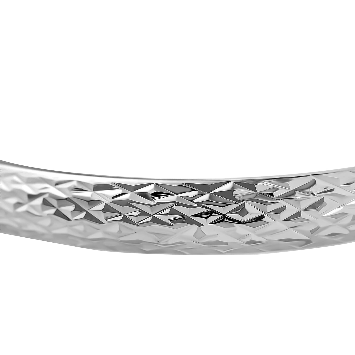 Diamond Cut Openable Bangle in Rhodium Overlay Sterling Silver 7977413 1