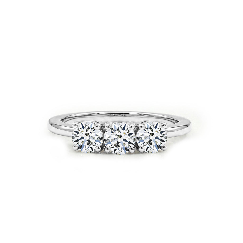 Luxuriant - 9K White Gold SGL Certified Lab Grown Diamond (VS/GH) Trilogy Ring 1.00 Ct._7977605
