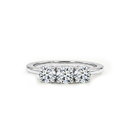 LUXURIANT 1 Ct. Lab Grown Diamond Trilogy Ring in 9K White Gold SGL Certified (VS-G-H) 7977605 1