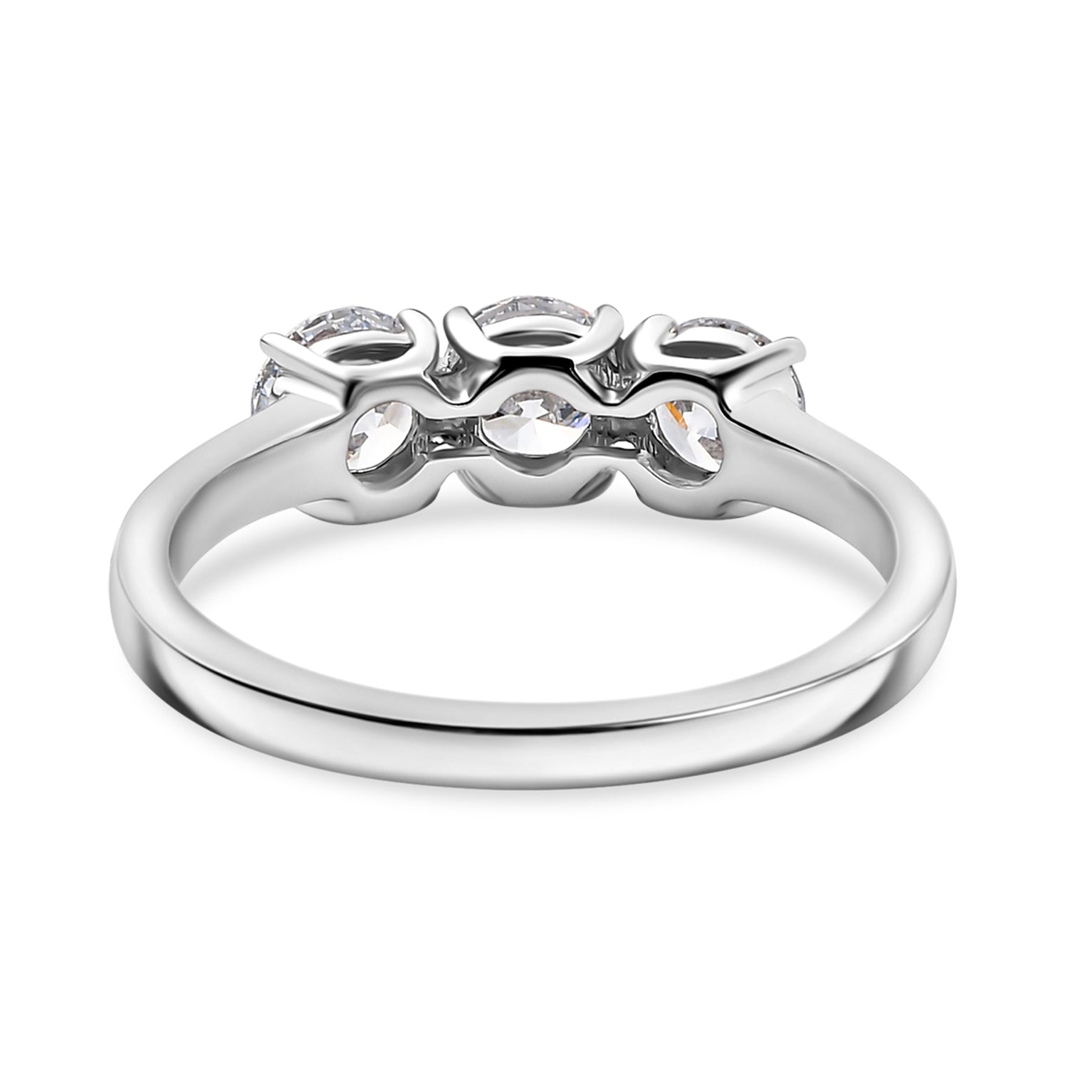 LUXURIANT 1 Ct. Lab Grown Diamond Trilogy Ring in 9K White Gold SGL Certified (VS-G-H) 7977605 5