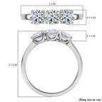 Luxuriant - 9K White Gold SGL Certified Lab Grown Diamond (VS/GH) Trilogy Ring 1.00 Ct._7977605_5