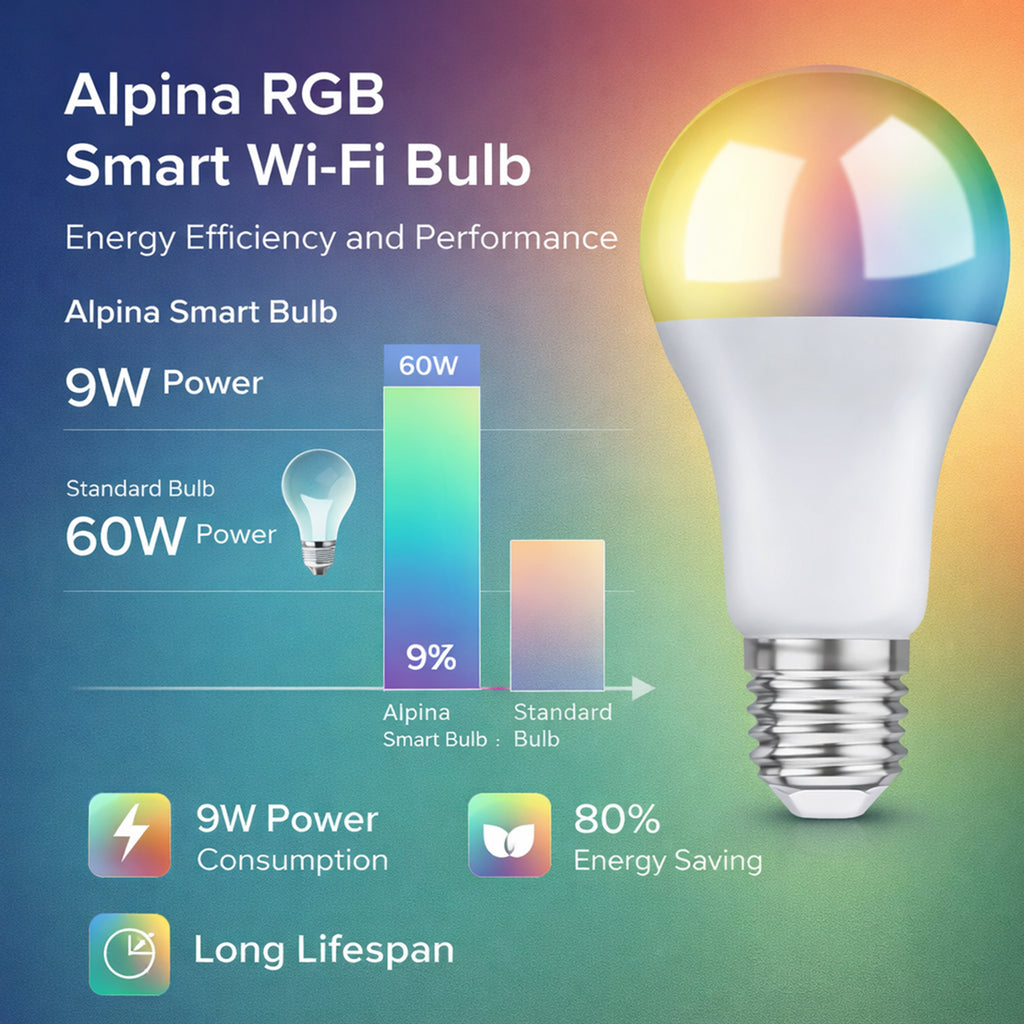 Alpina RGB Smart Wi-Fi Bulb E27 9W - White_7977734_3