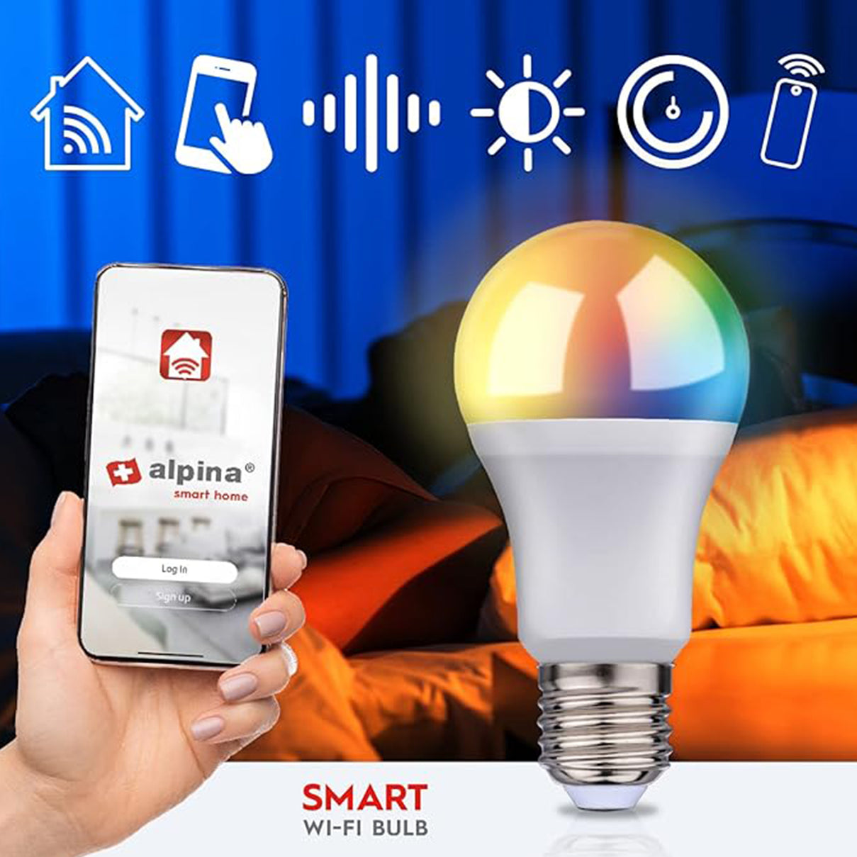 Alpina RGB Smart Wi-Fi Bulb E27 9W - White 7977734 4