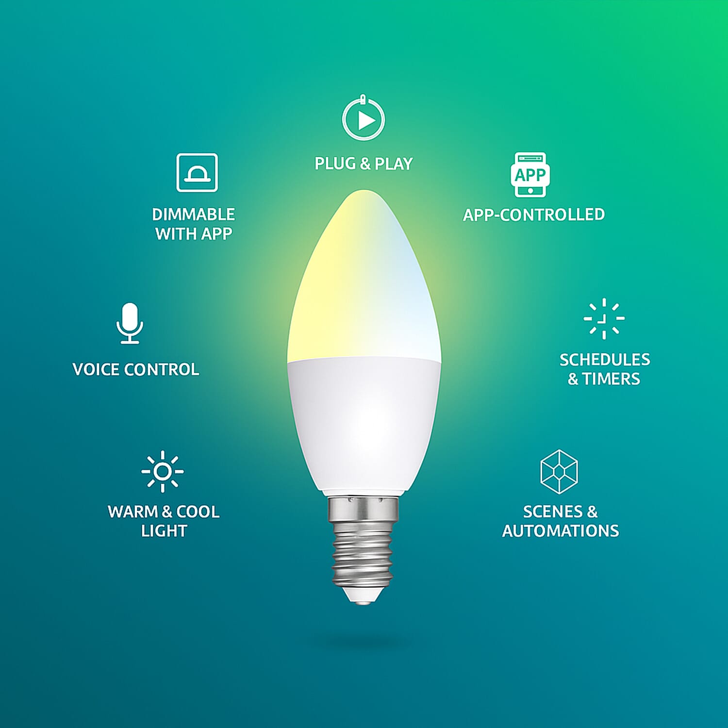 Alpina Smart Wi-Fi E14 LED Bulb (5W) â€“ Voice and App Controlled Lighting 7977752 1