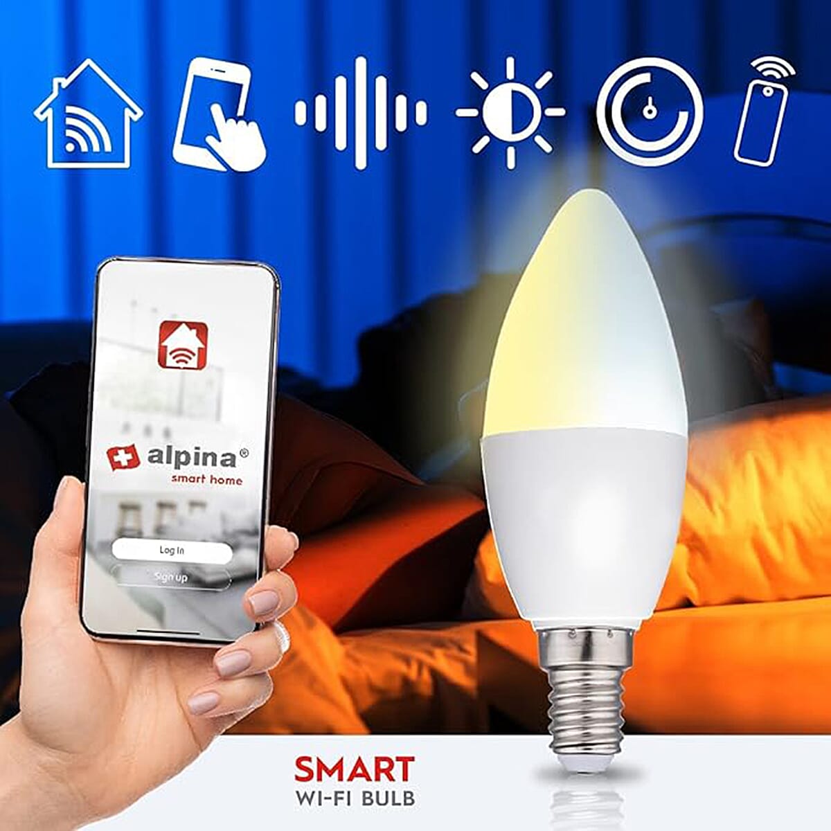 Alpina Smart Wi-Fi E14 LED Bulb (5W) â€“ Voice and App Controlled Lighting 7977752 4