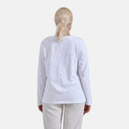 La Marey 100% Cotton Long Sleeve V-Neck Top (Size 16 to 18) - White_7977921_1