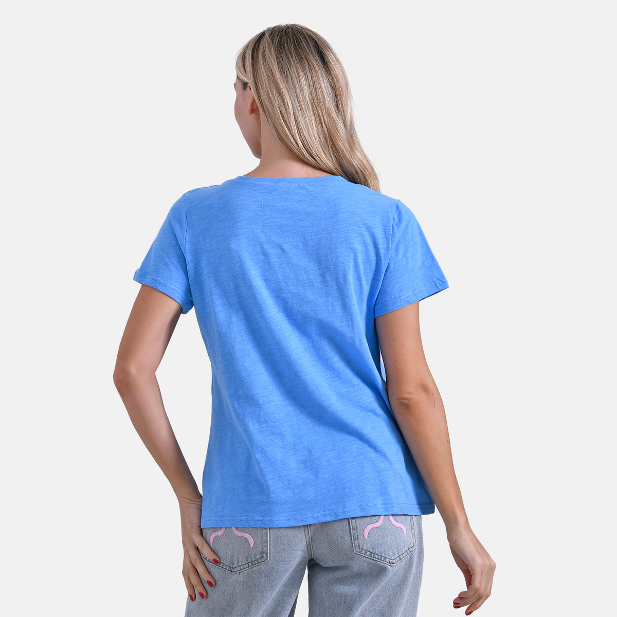 La Marey 100% Cotton V-Neck Casual Top V32572899 2