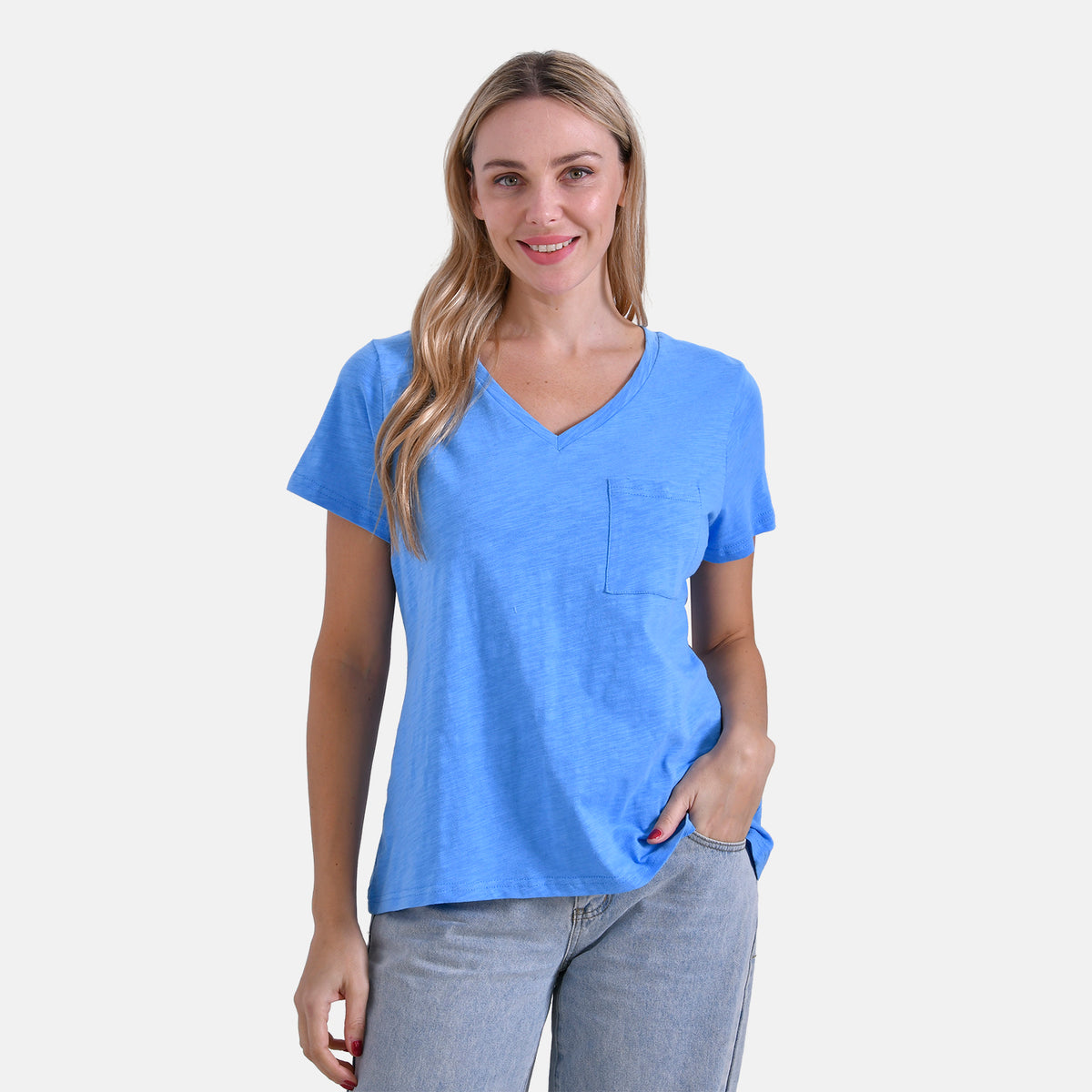 La Marey 100% Cotton V-Neck Casual Top V32572899 3