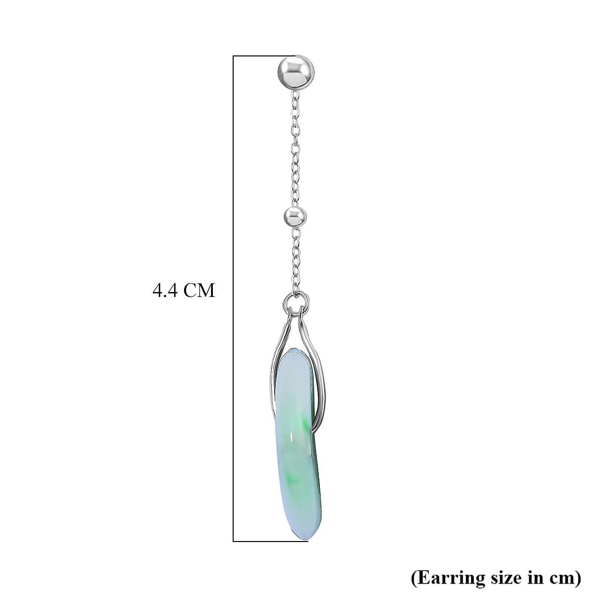 Natural Type A Bi Colour Burmese Jadeite Jade Buckle Earrings With Push Back in Rhodium Overlay Sterling Silver 35.80 Ct. 7978712 4
