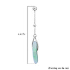 Natural Type A Bi Colour Burmese Jadeite Jade Buckle Earrings With Push Back in Rhodium Overlay Sterling Silver 35.80 Ct.