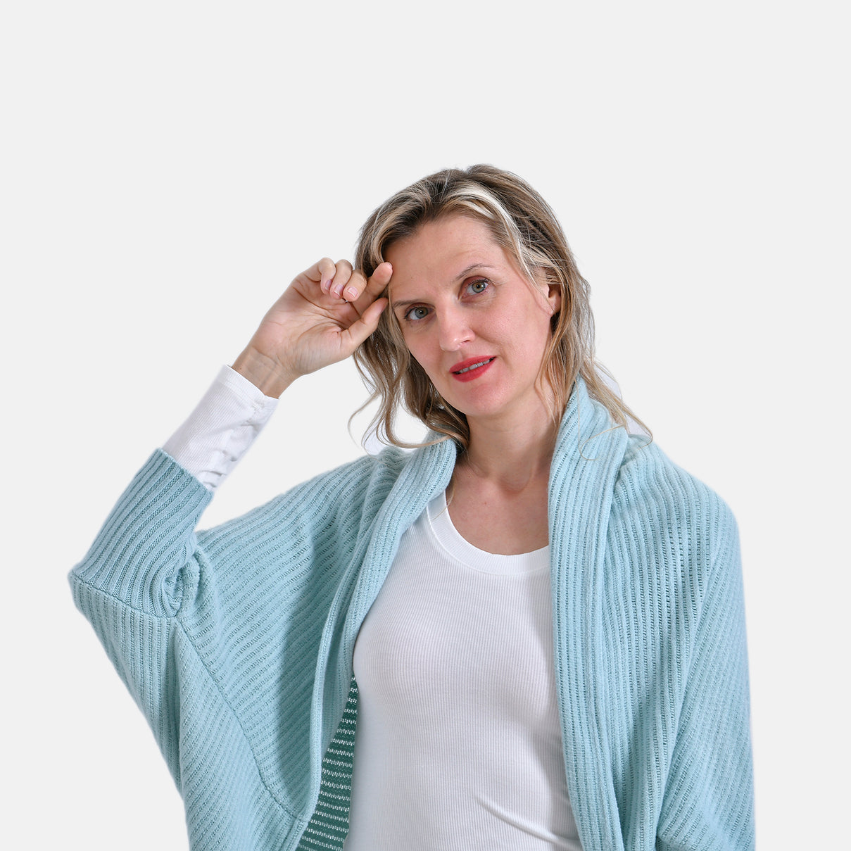 Tamsy Casual Knit Batwing Sleeve Open Cardigan (One Size) - Moss 7978883 3