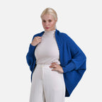Tamsy Casual & Stylish Knit Batwing Sleeve Cardigan (One Size) - Blue_7978998
