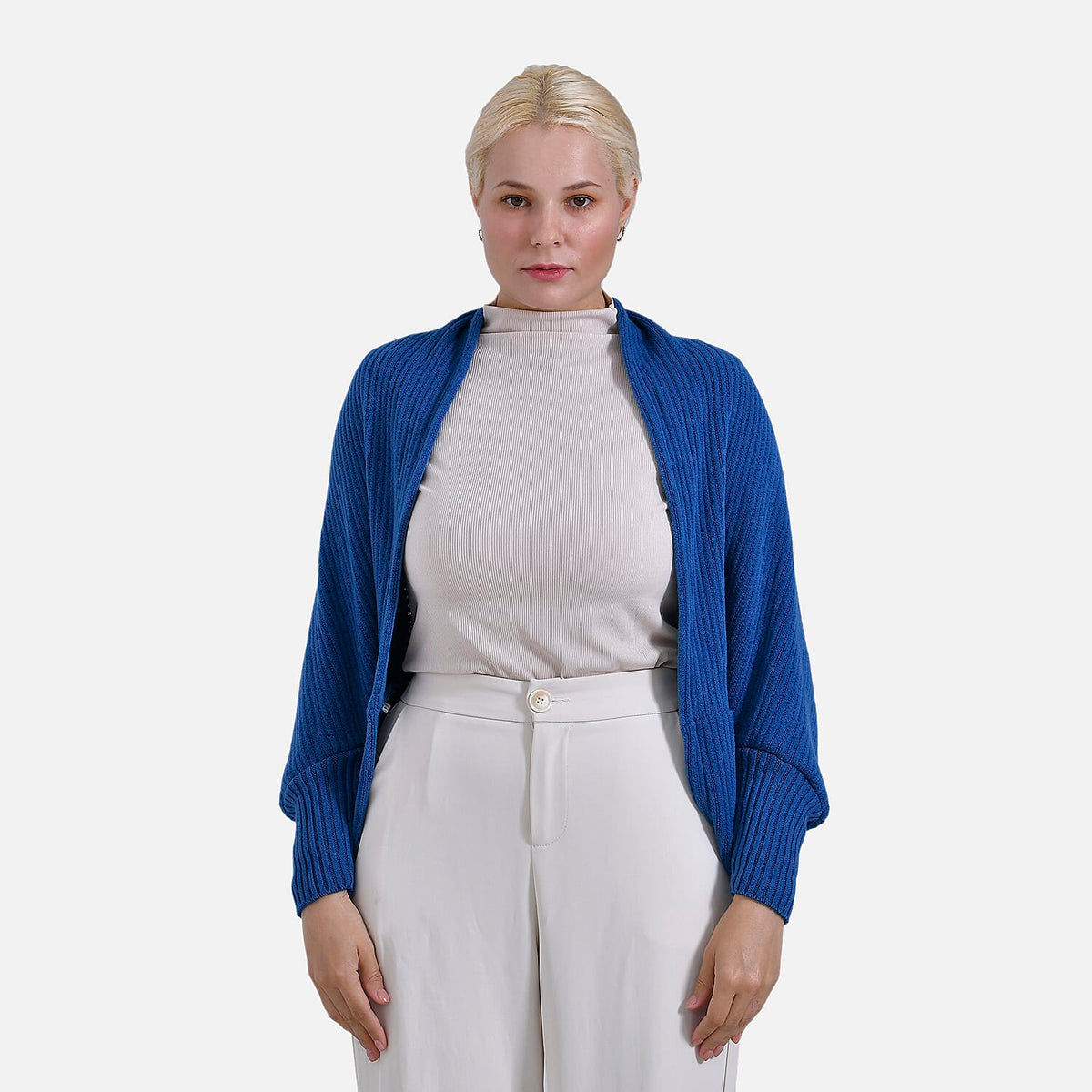 Tamsy Casual &amp; Stylish Knit Batwing Sleeve Cardigan (One Size) - Blue 7978998 4
