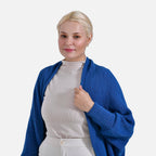 Tamsy Casual & Stylish Knit Batwing Sleeve Cardigan (One Size) - Blue_7978998_4