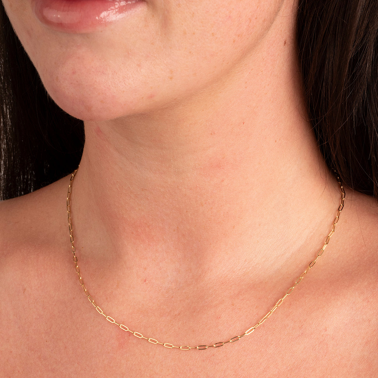9K Yellow Gold High Finish Paperclip Chain with Spring Ring Clasp 18 Inch 7979363 3
