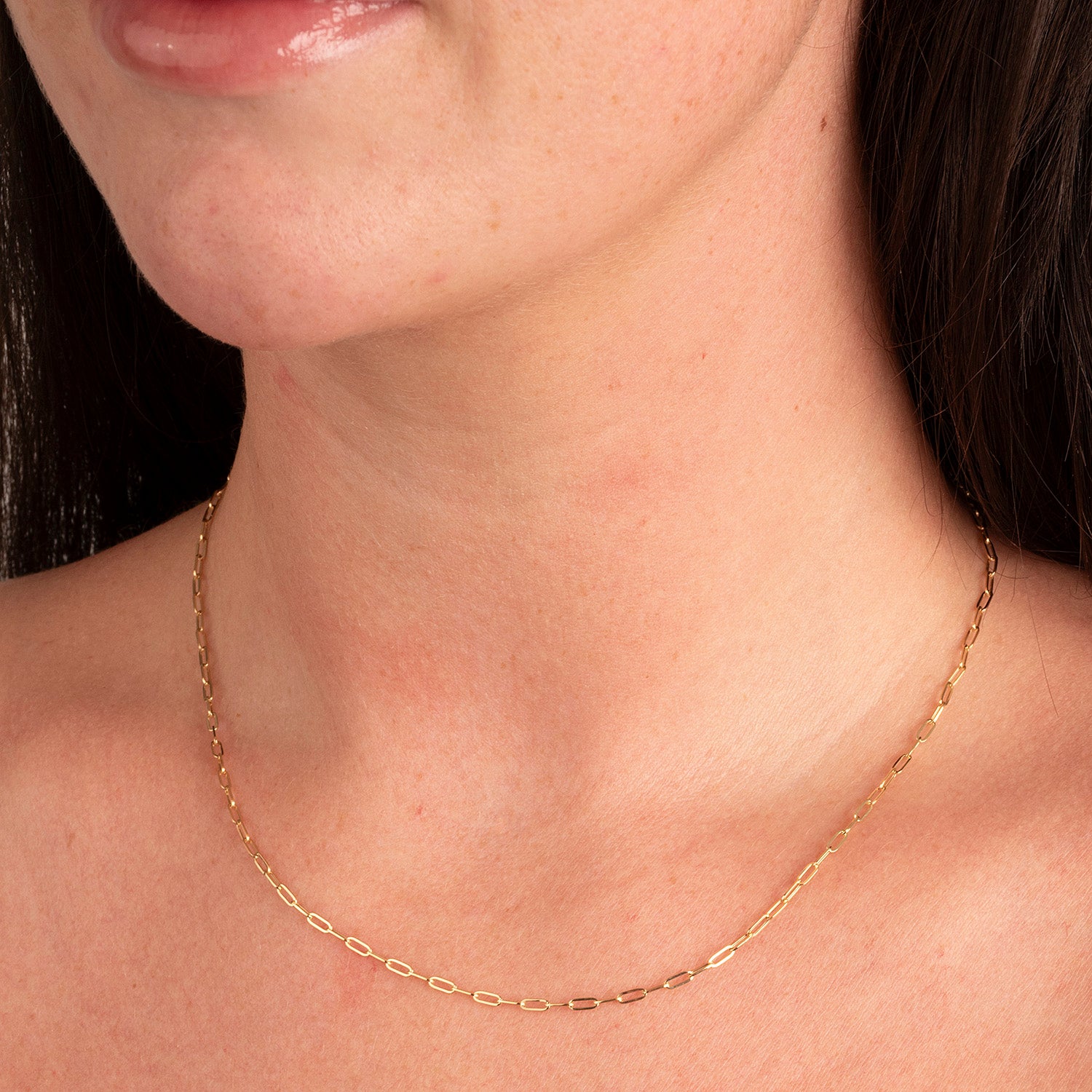 9K Yellow Gold High Finish Paperclip Chain with Spring Ring Clasp 18 Inch 7979363 3