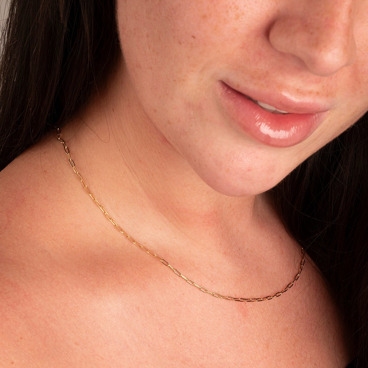 9K Yellow Gold High Finish Paperclip Chain with Spring Ring Clasp 18 Inch 7979363 4