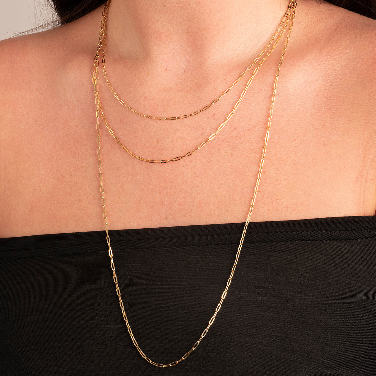 9K Yellow Gold High Finish Paperclip Chain with Spring Ring Clasp 18 Inch 7979363 5