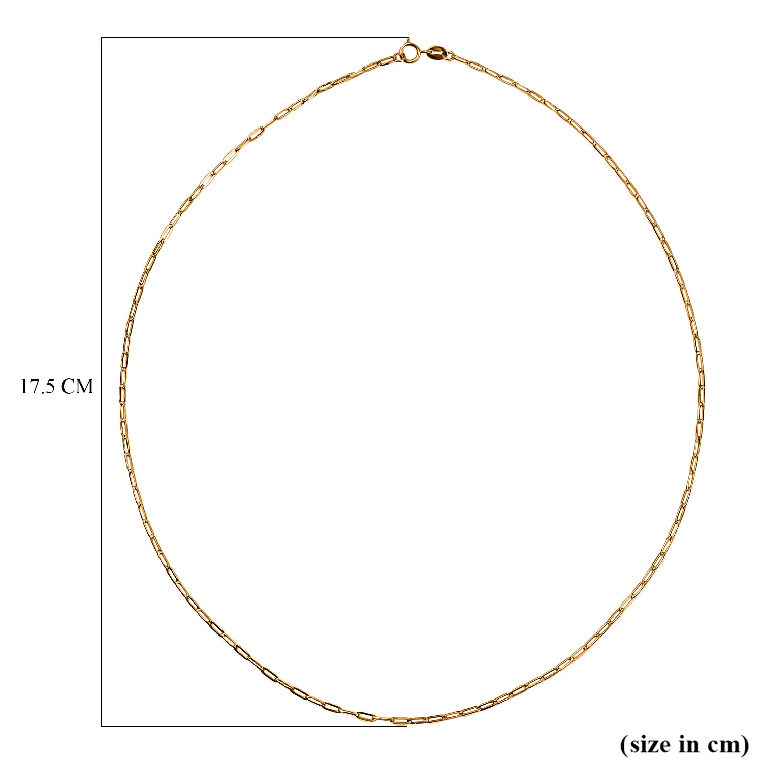 9K Yellow Gold High Finish Paperclip Chain with Spring Ring Clasp 18 Inch 7979363 10