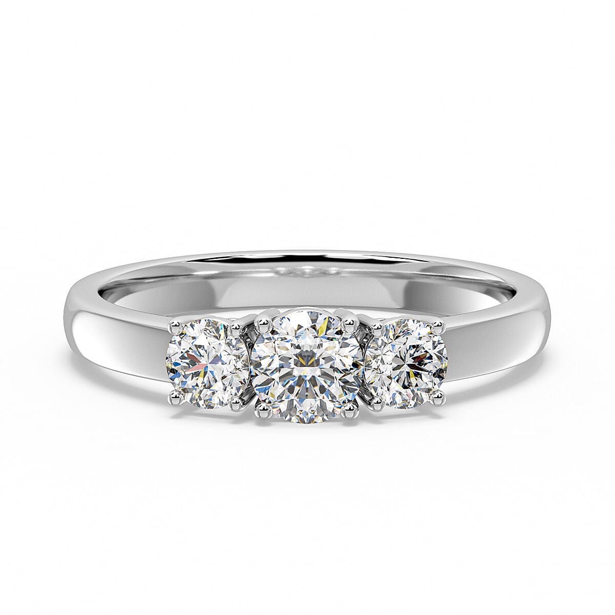 LUXURIANT 1 Ct. Lab Grown Diamond (VS-G/H) Trilogy Ring in 950 Platinum SGL Certified 7979473 0