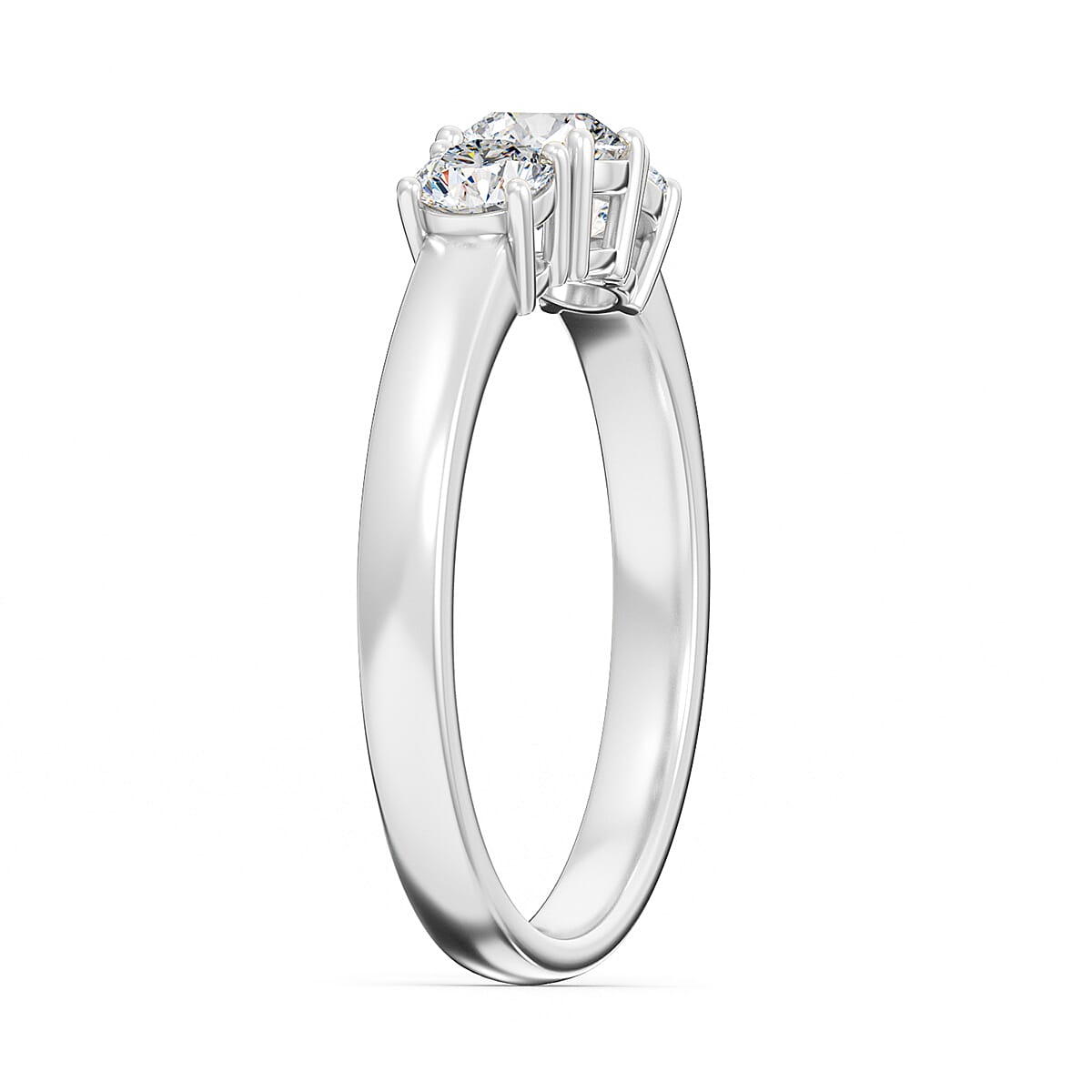 LUXURIANT 1 Ct. Lab Grown Diamond (VS-G/H) Trilogy Ring in 950 Platinum SGL Certified 7979473 4