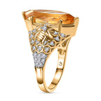 GP Honeycomb Collection - Citrine, Blue Sapphire & White Zircon Ring in 18K Vermeil Yellow Gold Plated Sterling Silver 6.20 Ct._7979580_2