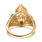 GP Honeycomb Collection - Citrine, Blue Sapphire & White Zircon Ring in 18K Vermeil Yellow Gold Plated Sterling Silver 6.20 Ct._7979580_3