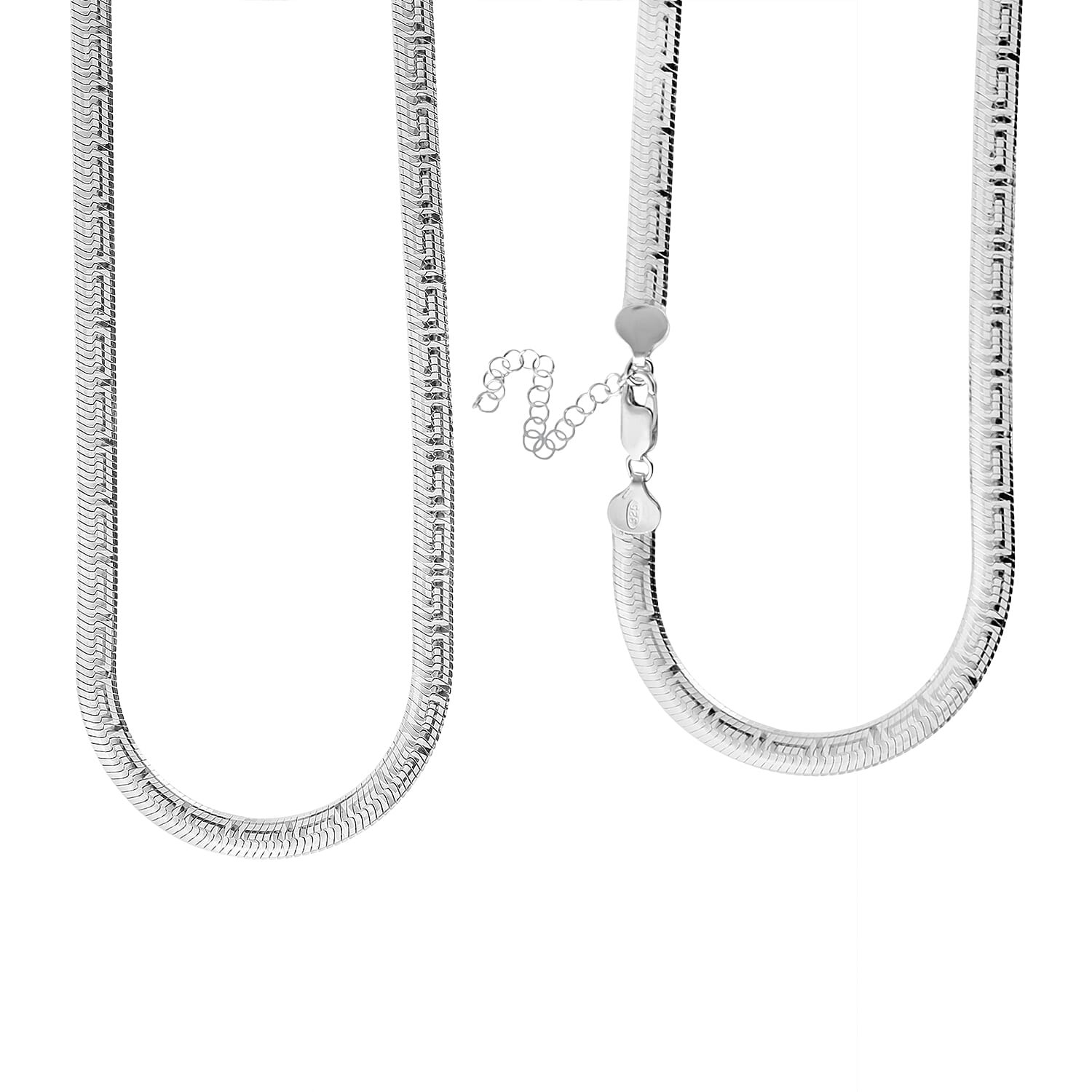 925 Sterling Silver Greek Key Chain with Rhodium Finish 7981577 0