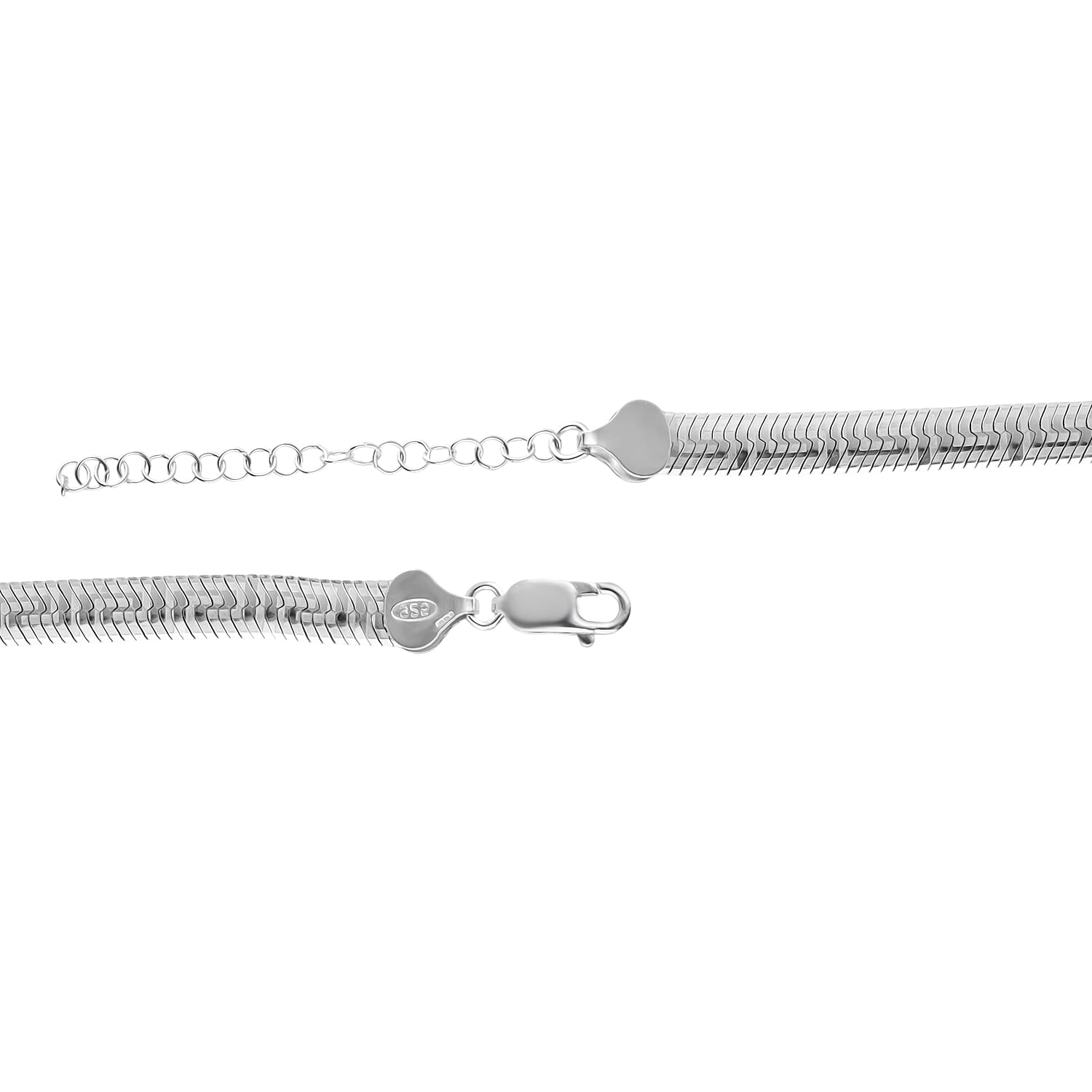 925 Sterling Silver Greek Key Chain with Rhodium Finish 7981577 3